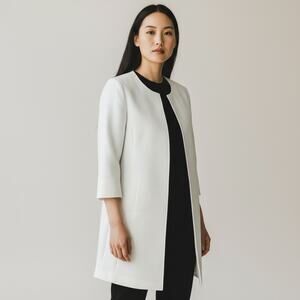 Alex Marie long white blazer oversized light jacket professional career chic 4